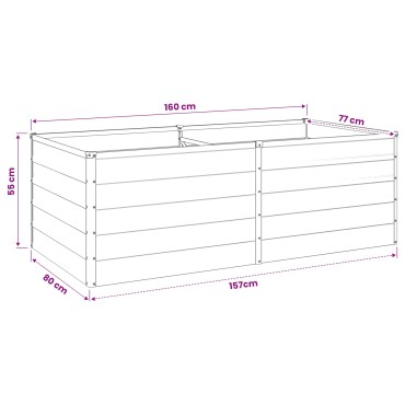 vidaXL Υψωμένο Κρεβάτι Κήπου Ανθρακί 160 x 80 x 55 εκ.