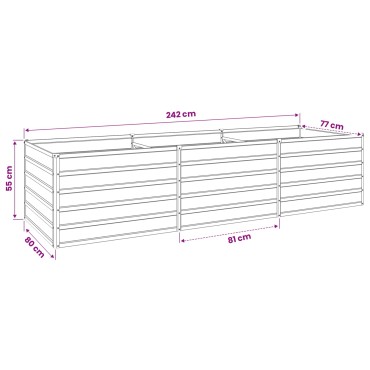 vidaXL Υψωμένο Κρεβάτι Κήπου Γκρι 240 x 80 x 55 εκ.