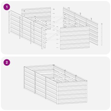 vidaXL Υψωμένο Κρεβάτι Κήπου Ανθρακί 240 x 80 x 55 εκ.