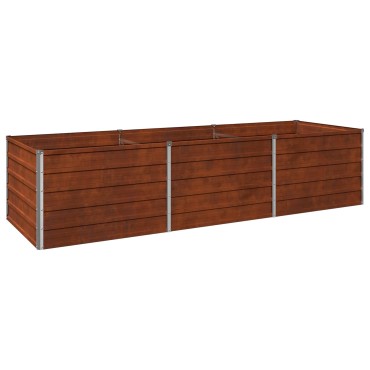 vidaXL Υψωμένο Κρεβάτι Κήπου Σκ rusty 240 x 80 x 55 εκ. κοντόν