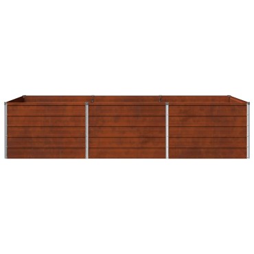 vidaXL Υψωμένο Κρεβάτι Κήπου Σκ rusty 240 x 80 x 55 εκ. κοντόν