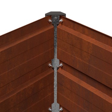 vidaXL Υψωμένο Κρεβάτι Κήπου Σκ rusty 240 x 80 x 55 εκ. κοντόν