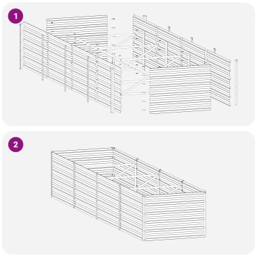 vidaXL Υψωμένο Κρεβάτι Κήπου Ανθρακί 320 x 80 x 55 εκ.