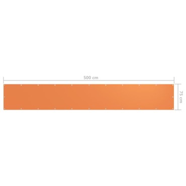 vidaXL Διαχωριστικό Βεράντας Πορτοκαλί 75 x 500 εκ. Ύφασμα Oxford