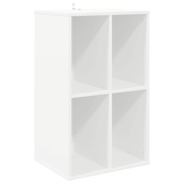vidaXL Ντουλάπι δίσκων βινυλίου Λευκό 44,5x36,5x74,5 εκ 1 τεμ.