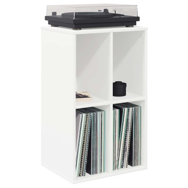 vidaXL Ντουλάπι δίσκων βινυλίου Λευκό 44,5x36,5x74,5 εκ 1 τεμ.