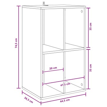 vidaXL Ντουλάπι δίσκων βινυλίου Λευκό 44,5x36,5x74,5 εκ 1 τεμ.