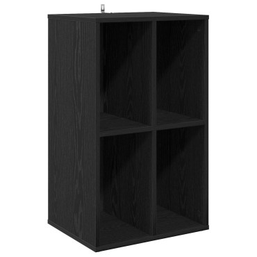 vidaXL Ντουλάπι δίσκων βινυλίου Μαύρη Δρυς 44,5x36,5x74,5 εκ 1 τεμ.