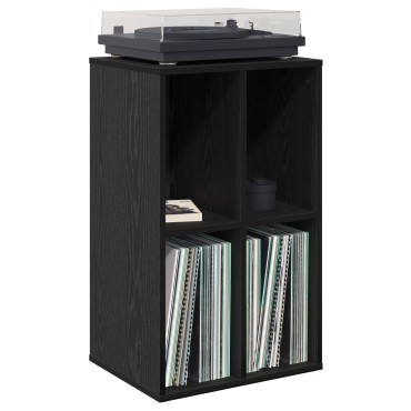 vidaXL Ντουλάπι δίσκων βινυλίου Μαύρη Δρυς 44,5x36,5x74,5 εκ 1 τεμ.