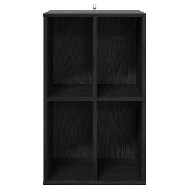 vidaXL Ντουλάπι δίσκων βινυλίου Μαύρη Δρυς 44,5x36,5x74,5 εκ 1 τεμ.