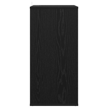 vidaXL Ντουλάπι δίσκων βινυλίου Μαύρη Δρυς 44,5x36,5x74,5 εκ 1 τεμ.