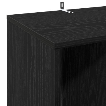 vidaXL Ντουλάπι δίσκων βινυλίου Μαύρη Δρυς 44,5x36,5x74,5 εκ 1 τεμ.