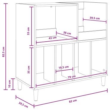 vidaXL Βάση πικάπ Λευκό 82x39,5x82,5cm Επεξεργασμένο Ξύλο