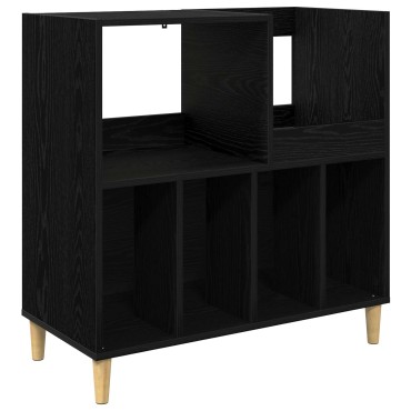 vidaXL Βάση πικάπ Μαύρη Δρυς 82x39,5x82,5cm Επεξεργασμένο Ξύλο