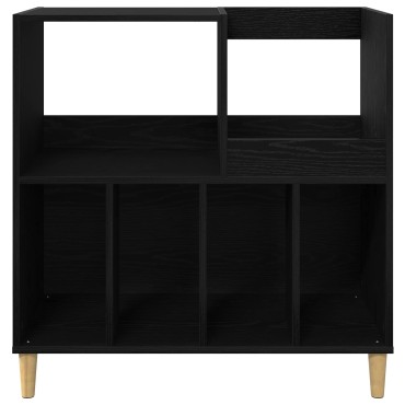 vidaXL Βάση πικάπ Μαύρη Δρυς 82x39,5x82,5cm Επεξεργασμένο Ξύλο