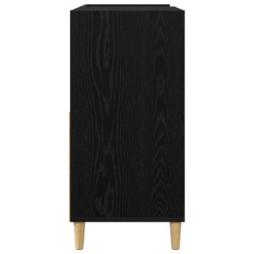 vidaXL Βάση πικάπ Μαύρη Δρυς 82x39,5x82,5cm Επεξεργασμένο Ξύλο