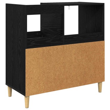 vidaXL Βάση πικάπ Μαύρη Δρυς 82x39,5x82,5cm Επεξεργασμένο Ξύλο