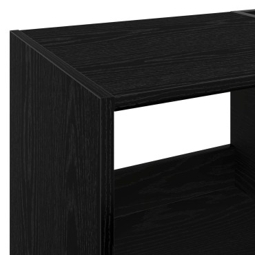 vidaXL Βάση πικάπ Μαύρη Δρυς 82x39,5x82,5cm Επεξεργασμένο Ξύλο