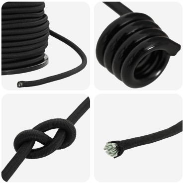vidaXL Σχοινιά Bungee με Γάντζους 8 mm Μαύρο PP και καουτσούκ