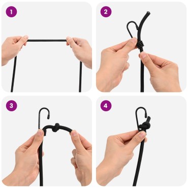 vidaXL Σχοινιά Bungee με Γάντζους 8 mm Μαύρο PP και καουτσούκ