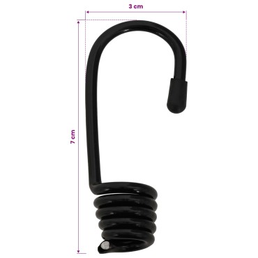 vidaXL Άγκιστρα 12 τεμ. Μαύρο 4 mm x 5 cm Ατσάλι