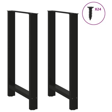 vidaXL Πόδια Τραπεζιού Μπαρ 2 τεμ. Μαύρα 60x(100-101)cm Ατσάλι