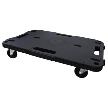 vidaXL Τρόλεϊ Μεταφοράς 3 Τεμ. Μαύρα 58 x 38 x 12 εκ. Πολυπροπυλένιο
