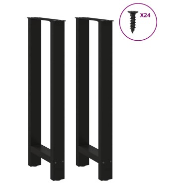 vidaXL Πόδια Τραπεζιού Μπαρ 2 τεμ. Μαύρα 50x(100-101)cm Ατσάλι