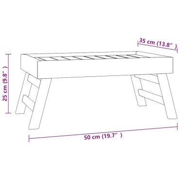vidaXL Δίσκος Πτυσσόμενος 55x35x25cm από Μασίφ Ξύλο Teak 1 τεμ.