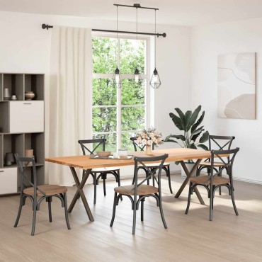 vidaXL Πόδια Τραπεζαρίας σε Σχήμα Χ, 2 τεμ. από Φυσικό Ατσάλι 70x(72-73)cm Ατσάλι