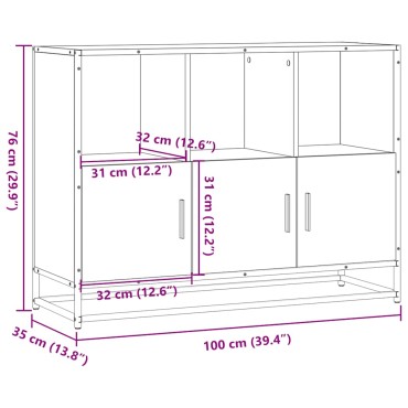 vidaXL Μπουφές Μαύρος 100x35x76cm από Επεξεργασμένο Ξύλο 1 τεμ.
