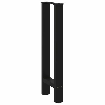 vidaXL Πόδια Κονσόλας 2 τεμ. Μαύρα 28x(72-73)cm Ατσάλι
