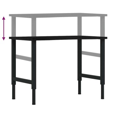 vidaXL πάγκος εργασίας σκούρο καφέ 100x60x(71,5-98) cm μασίφ ξύλο δρυς