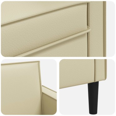 vidaXL XXL Πολυθρόνα Κρεμ Τεχνητό Δέρμα 130x84x91cm 1 τεμ.