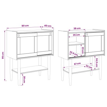 vidaXL Τραπέζι κονσόλας BILBAO Σκούρο καραμελί 80x40x95cm
