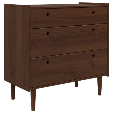 vidaXL Κουτί με συρτάρια BILBAO Σκούρο καραμελί 90x45x89cm