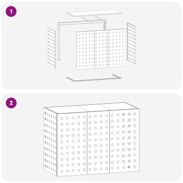 vidaXL Κάλυμμα κλιματιστικού Ανθρακί 110 x 50 x 80 cm Ατσάλι