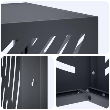 vidaXL Κάλυμμα κλιματιστικού Ανθρακί 110 x 50 x 105 εκ Ατσάλι