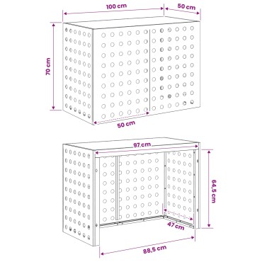 vidaXL Κάλυμμα κλιματιστικού Λευκό 100 x 50 x 70 cm Ατσάλι