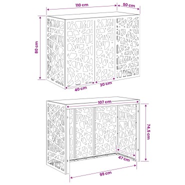 vidaXL Κάλυμμα κλιματιστικού Ανθρακί 110 x 50 x 80 cm Ατσάλι