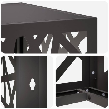 vidaXL Κάλυμμα κλιματιστικού Μαύρο 110 x 50 x 105 εκ Ατσάλι