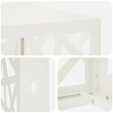 vidaXL Κάλυμμα κλιματιστικού Λευκό 90 x 40 x 60 εκ Ατσάλι