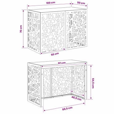 vidaXL Κάλυμμα κλιματιστικού Λαδί 100 x 50 x 70 cm Ατσάλι