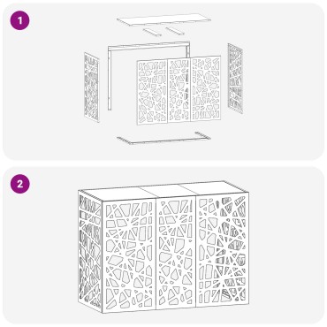 vidaXL Κάλυμμα κλιματιστικού Μαύρο 110 x 50 x 80 cm Ατσάλι