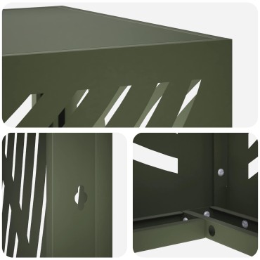 vidaXL Κάλυμμα κλιματιστικού Λαδί 110 x 50 x 105 εκ Ατσάλι