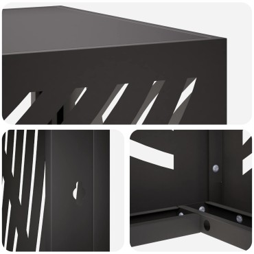vidaXL Κάλυμμα κλιματιστικού Μαύρο 110 x 50 x 105 εκ Ατσάλι
