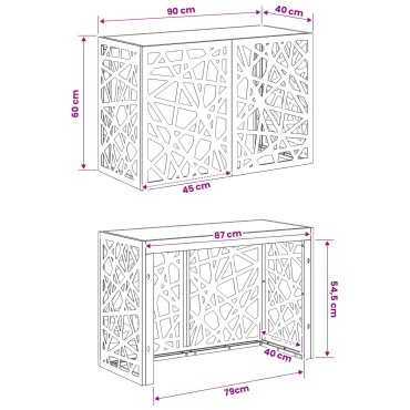 vidaXL Κάλυμμα κλιματιστικού Ανθρακί 90 x 40 x 60 εκ Ατσάλι