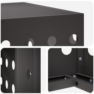 vidaXL Κάλυμμα κλιματιστικού Μαύρο 110 x 50 x 105 εκ Ατσάλι