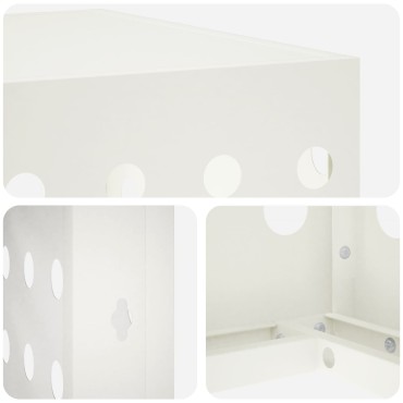 vidaXL Κάλυμμα κλιματιστικού Λευκό 110 x 50 x 105 εκ Ατσάλι