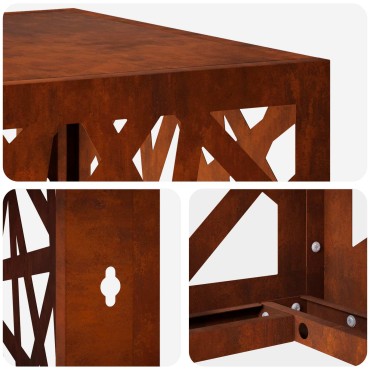 vidaXL Κάλυμμα κλιματιστικού Σκ rusty 110 x 50 x 105 εκ